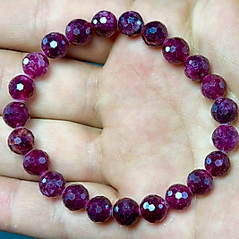 Kırmızı Garnet Taşı Fasetli 8mm Bileklik