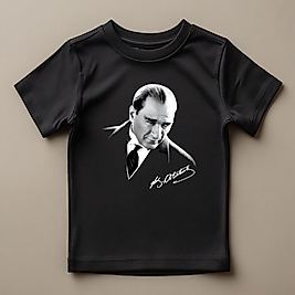 Atatürk Baskılı günlük ve Okul Grurupları için Ulusal model Normal Kalıp  Çocuk Tişört