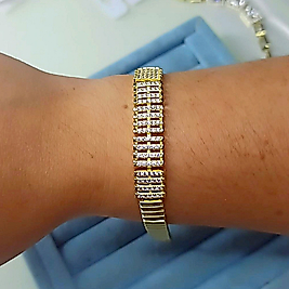 Xuping 14K Çizgi Taşlı Bileklik