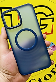 İphone 12 Pro Max Magsafe Mat Mavi Telefon Kılıfı