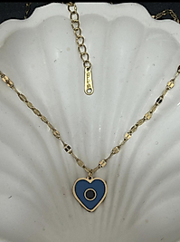 Nazarlı kalp model çelik kolye