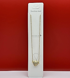 Mıknatıslı açılır kalp figürlü çelik kolye gold