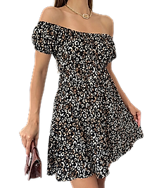 Madonna Yaka Leopar Desenli Elbise