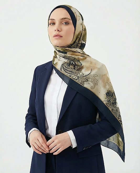 FLOOR İPEK ŞAL İTALYAN DİKİŞİ DESEN-1 (Yeni)