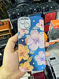 iPhone 15 Plus Çiçek Desenli Taş Detaylı Lens Korumalı Telefon Kılıfı