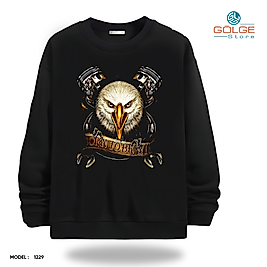 Motorcu Model Bisiklet Yaka Erkek kadın Slimfit Sweatshirt