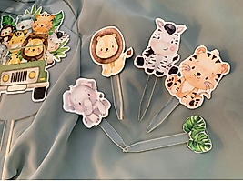 Safari Konseptli Cake Topperlar Karışık Desen