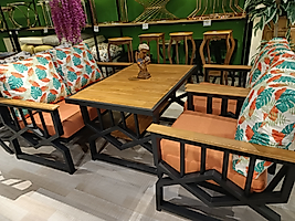 MERCAN MOBİLYA  ÇAYSETİ BAHÇE BALKON OTURMA TAKIMI+3+1+1+2 PUF+2 KIRLENT+ MASA