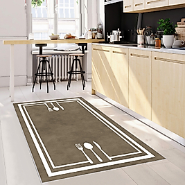 Rovigo Home Dijital Baskı Yıkanabilir Kaymaz Taban Mutfak Halısı 100x150 cm