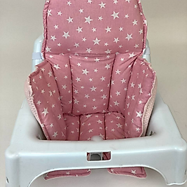 Somon/Yıldız Desenli Çift Taraflı Mama Sandalyesi Minderi