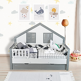 TUGU HOME&BABY ÖRGÜLÜ MONTESSORİ PAMUKLU 8 PARÇA 90x190 cm MONTESSORİ YATAK,TEK KİŞİLİK MONTESSORİ UYKU SETİ