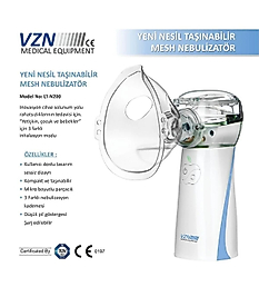 VZNTaşınabilir Mesh Nebulizatör Şarjlı,kademe Ayarlanabilir