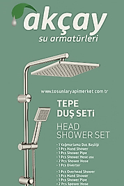 AKÇAY DUŞ SETİ TEPE MODEL KARE KROM
