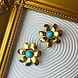 Firuze Çiçek Küpe I Mev'Ahenk Collection
