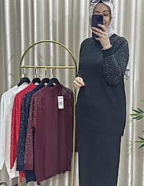 Kolları taşlı tunik