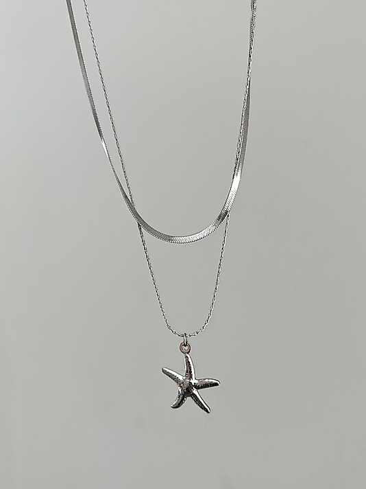 Çelik 2’li Birleşik Silver Yıldız Kolye