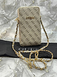 GUESS ZİNCİRLİ ÇANTA (Telefonluk) Krem