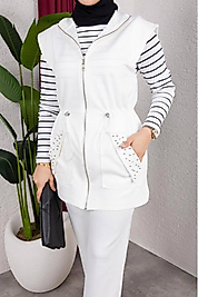 TAŞLI YELEK OYSHO BEYAZ TAKIM