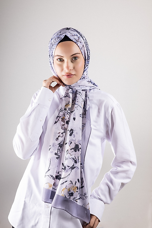 Digital Soft Şal Pastel Çiçek Desen