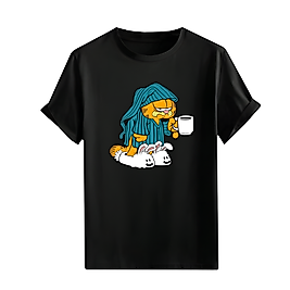 90'lar Çizgi Film Karakteri Garfield Baskılı Oversize Unisex Tişört