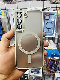 Samsung Galaxy S22 Lens Korumalı Magsafe Mat Telefon Kılıfı Naturel Titanyum