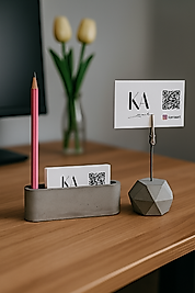 Gri El Yapımı Beton Ofis Aksesuarları | Karra Art