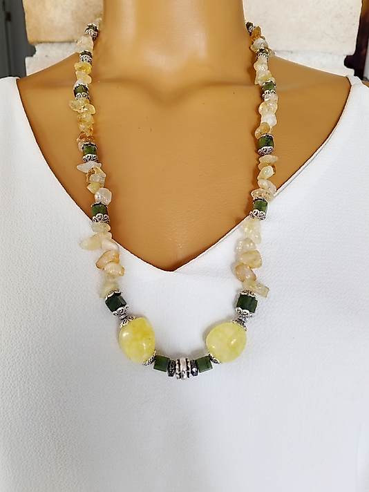 SİTRİN KUARZ UZUN KOLYE