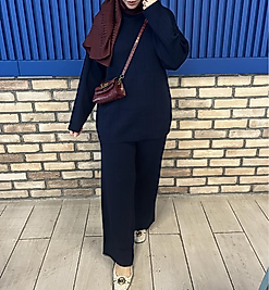 TRİKO TAKIM BOĞAZLI LACİVERT