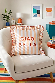 Ciao Bella Çizgili Fırfırlı Kırlent