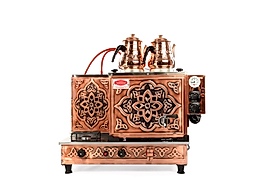 Tiryaki 2 Demlikli Full Otomatik Çay Kazanı Bakır İşlemeli (Lpg,Tüp+Elektrikli)