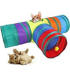 181 Katlanabilir 3 Yönlü Kedi Oyun Tüneli 80 Cm (80x30x25)