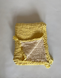 Müslin Bebek Battaniyesi Çift Taraflı 4 Katlı Sarı Renk 100x120cm.