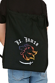 "Hz Hamza" Baskılı Ham Bez Sırt Çantası %100 Pamuk