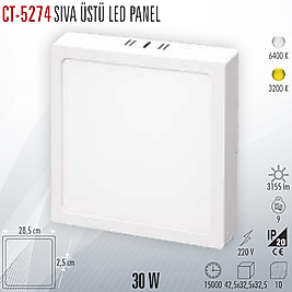 Cata CT-5274 Sıva Üstü Led Panel Günışığı (3200k)