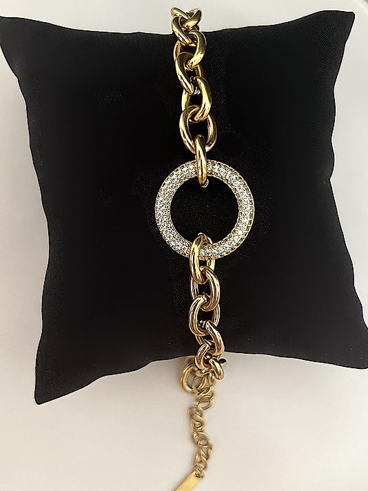 Çelik Taşlı Ortası Boş Bileklik