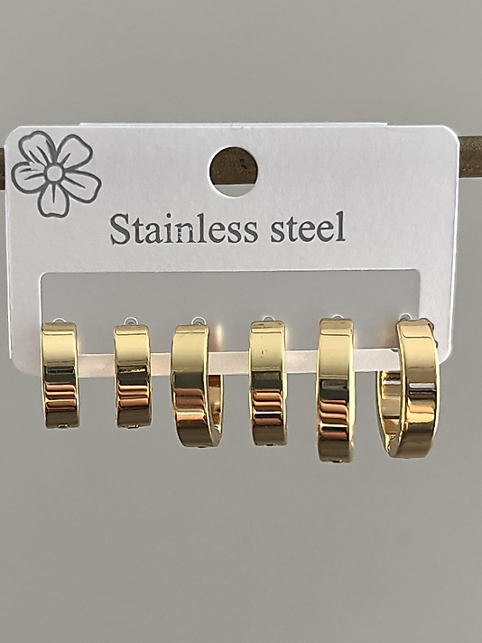 Çelik Gold 6’lı Mini Halka Küpe