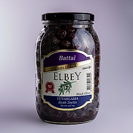 Elbey Battal Özel Üretim Yuvarlama Siyah Zeytin 1500 GR