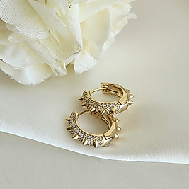 14 K Taşlı Civi Çelik Küpe