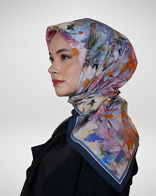 Spring Eşarp Pastel Çiçek Desenli