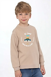 Erkek Çocuk "Hz Ömer" Baskılı Pamuklu Sweat