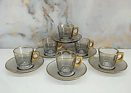 97302 FÜME LÜSTER ÇAY TAKIMI DAR AĞIZLI
