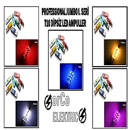 ( 2 X ADET ) 1 TAKIM PROFESSIONAL T10 LED DİPSİZ AMPUL JUMBO I. SERİ