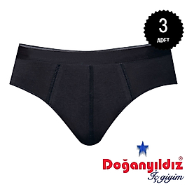 Doğan Yıldız 2850 Likralı Vücüdu Saran Erkek Slip Külot Siyah 3 lü Paket