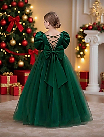 Kız Çocuk Sırt Detaylı Tasarım Elbise