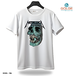 Rock and Roll & Metallica Tarzı Baskılı Oversize Unisex Tişört