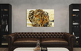 Mavi Gözlü Kaplan Cam Tablo