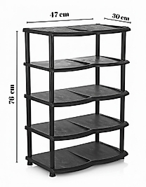 Modern Tasarım 5 Bölmeli Siyah Ayakkabılık