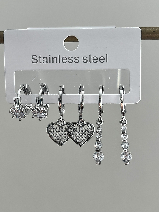 Çelik 6’lı Silver Suyolu Küpe