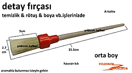 DETAY FIRÇA ORTA BOY BOYA  RÖTUŞ ARABA İÇİ TEMİZLEME FIRÇASI OTO YIKAMACI FIRÇA YUMŞAK TÜY