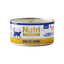 Nutri Feline Tavuk Etli ve Peynirli Tahılsız Konserve Yetişkin Kedi Maması (70 g)